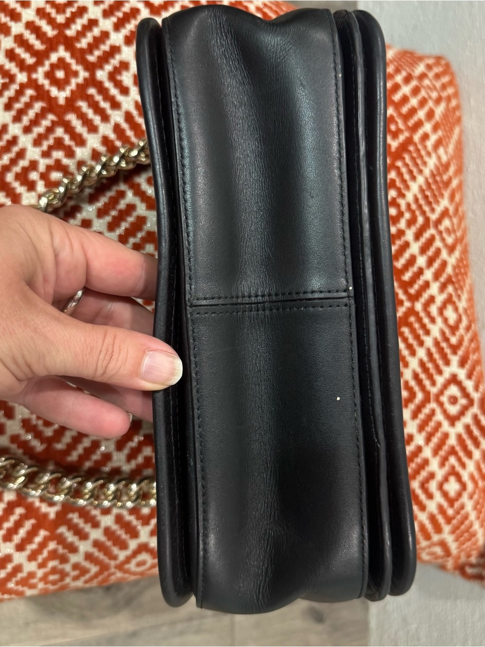 Coach Black Leather Chain Shoulder Bag Crossbody - Picture 12 of 13
